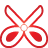 Scissors red icon