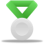Metal silver green icon
