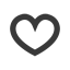 Black Love Heart Icon