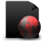File Web black red icon