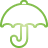 Umbrella green icon