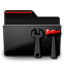 Folder Admin black red icon