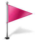 Map Marker Flag 1 Right Pink-128