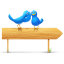 Birds and sign icon