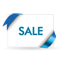 Sale blue and white icon