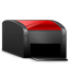 Printer black red icon