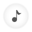 Music Note white round icon