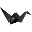 Origami Bird Black Icon