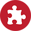 Puzzle red icon